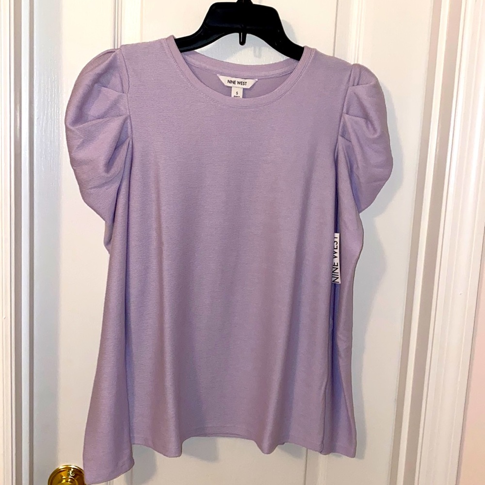 New with Tag Lavender Top Puff Shoulders & Long Sleeve Sz Small Nine West